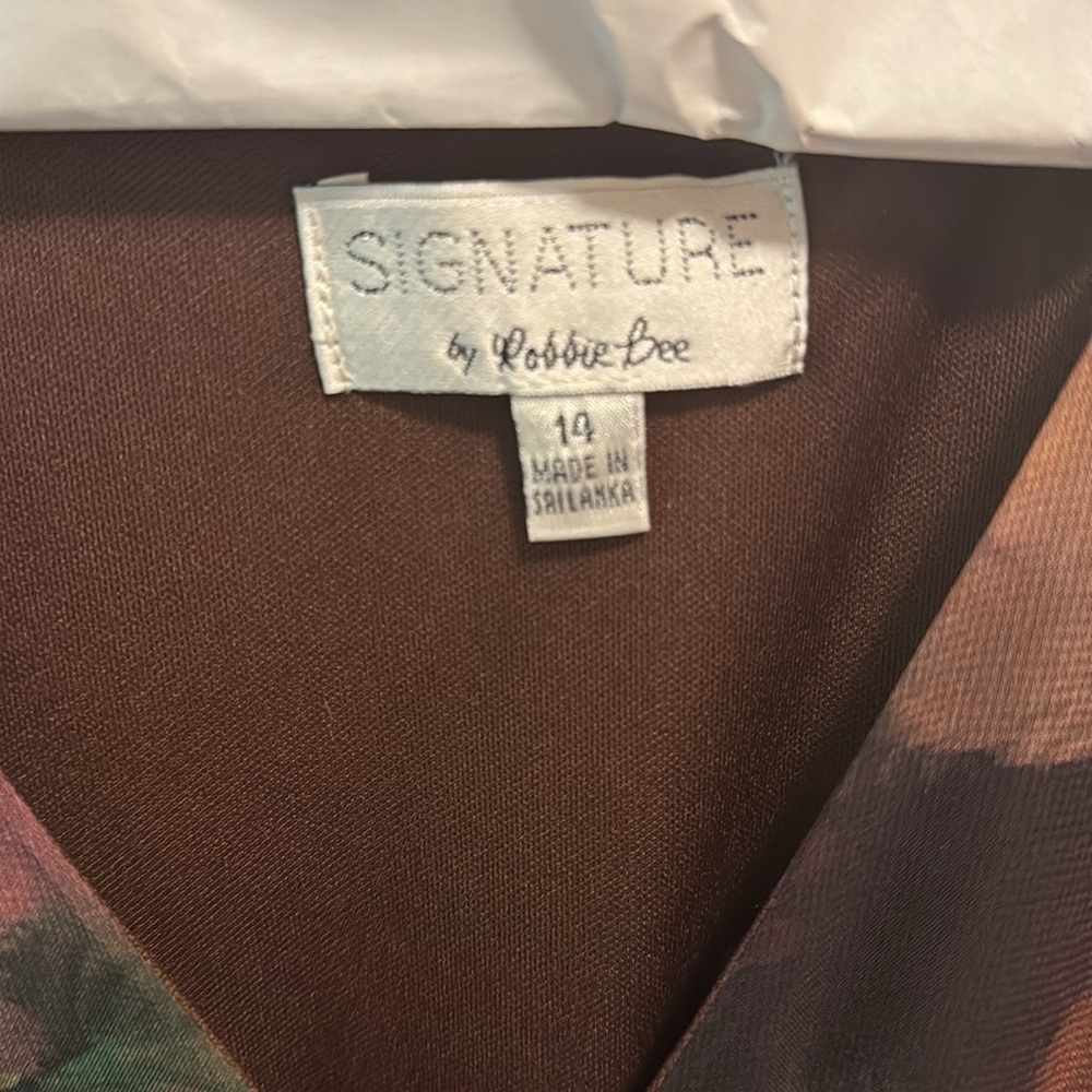 Robbie Bee Brown Long Sleeve V-Neck Sundress - Picture 3 of 3